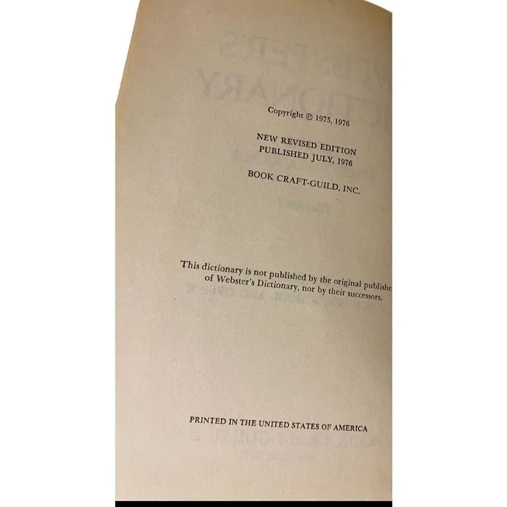 1976 Websters Dictionary Of The American Language Denim Hardcover Book